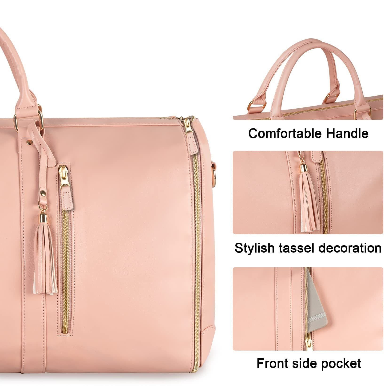image-Large Capacity Travel Duffle Bag Women's Handbag Folding Suit Bag Waterproof Clothes Totes