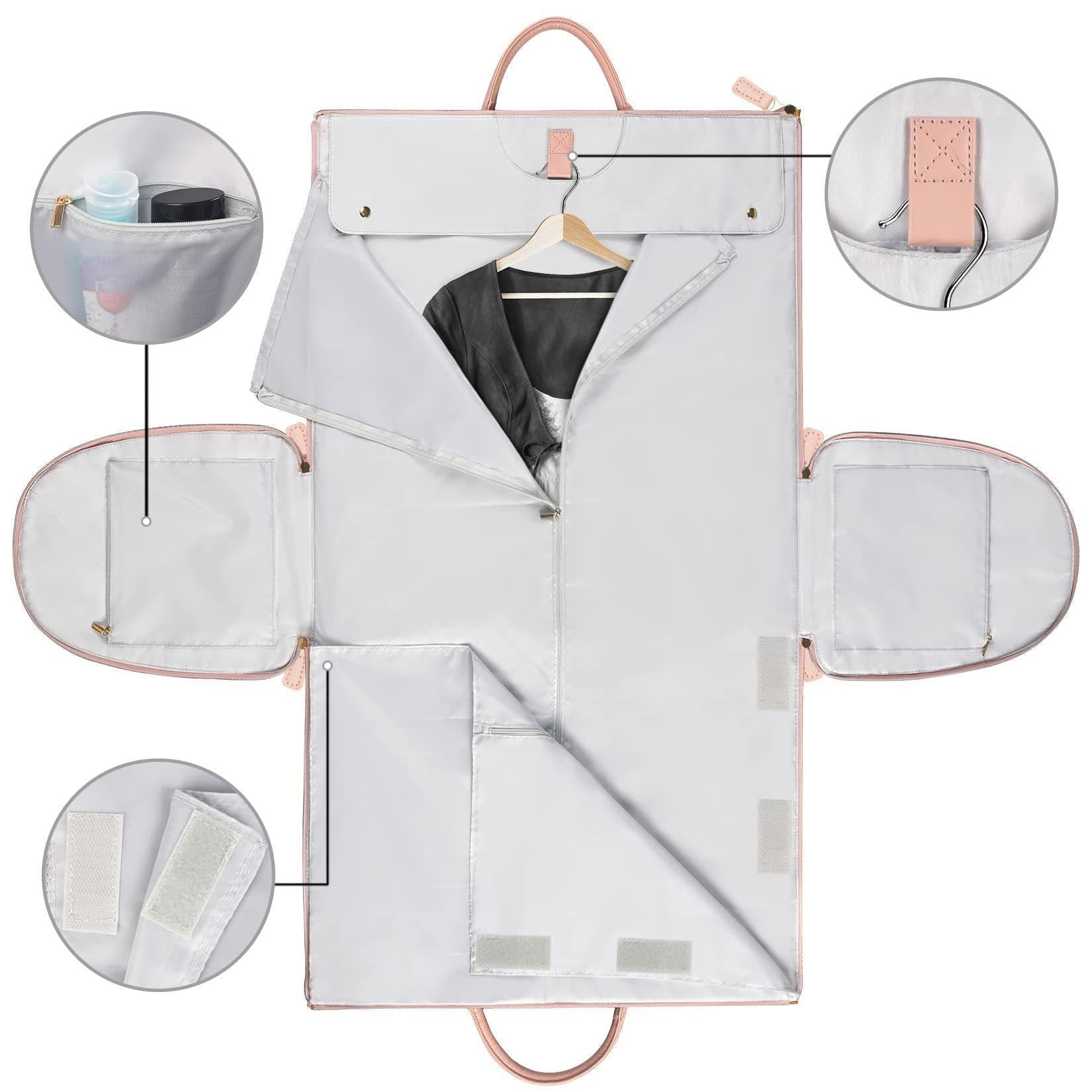 image-Large Capacity Travel Duffle Bag Women's Handbag Folding Suit Bag Waterproof Clothes Totes