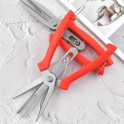 image-Stainless Steel Double-headed Garden Pruning Fruit And Vegetable Picking Scissors Bonsai Tool Flower Grafting Scissors