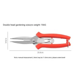 image-Stainless Steel Double-headed Garden Pruning Fruit And Vegetable Picking Scissors Bonsai Tool Flower Grafting Scissors