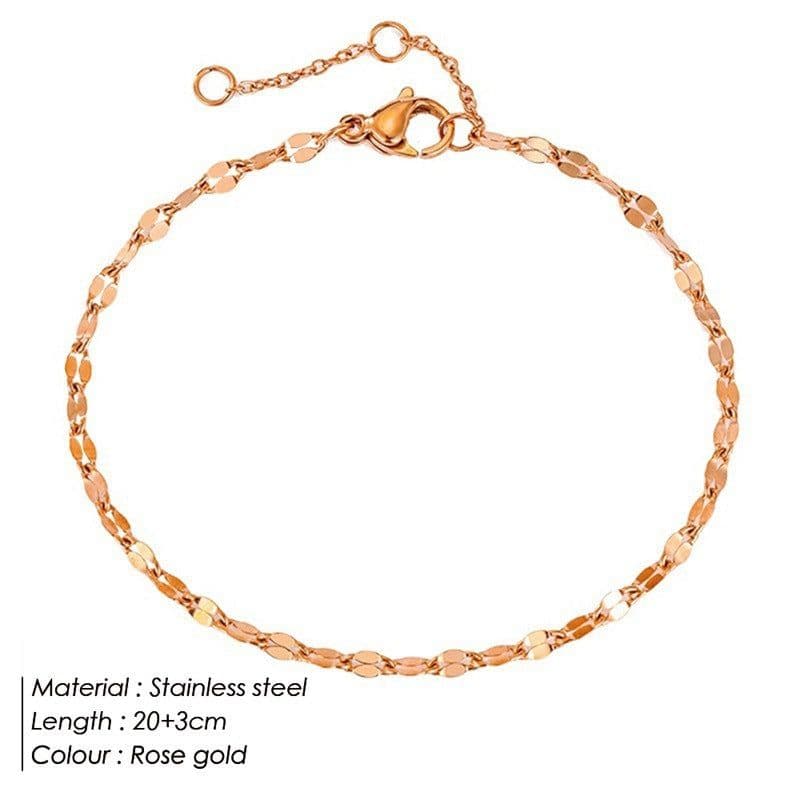 image-New Non-fading Niche Women's Stainless Steel Anklets