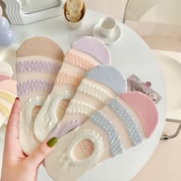 image-Women's Fashionable Wave Kanekalon Breathable Non-slip Low Cut Sock