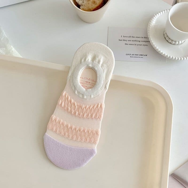 image-Women's Fashionable Wave Kanekalon Breathable Non-slip Low Cut Sock