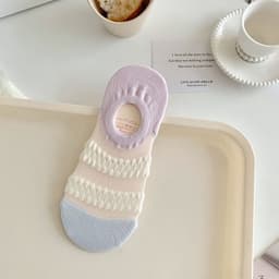 image-Women's Fashionable Wave Kanekalon Breathable Non-slip Low Cut Sock