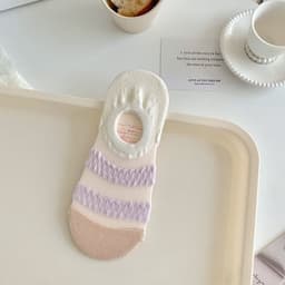 image-Women's Fashionable Wave Kanekalon Breathable Non-slip Low Cut Sock