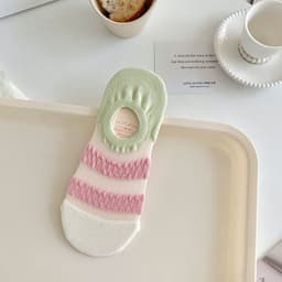 image-Women's Fashionable Wave Kanekalon Breathable Non-slip Low Cut Sock