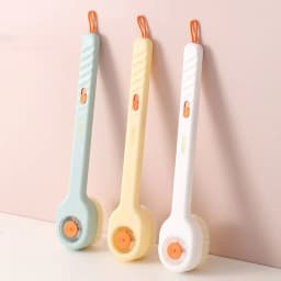 image-Soft Fur Long Handle Bath Brush Back