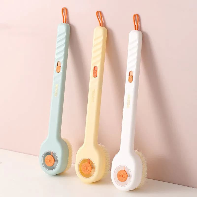 image-Soft Fur Long Handle Bath Brush Back