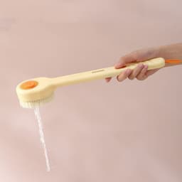 image-Soft Fur Long Handle Bath Brush Back