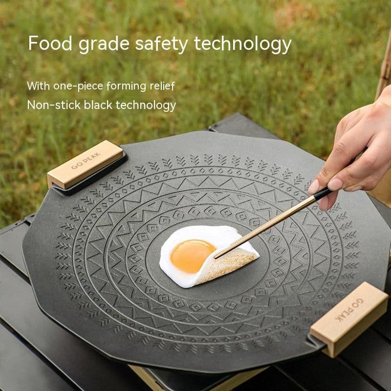 image-Outdoor Portable Non-stick Smoke-free Six-pointed Star Baking Tray