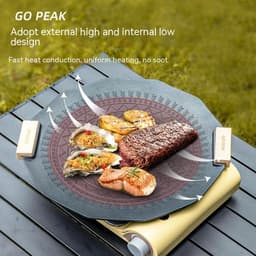 image-Outdoor Portable Non-stick Smoke-free Six-pointed Star Baking Tray