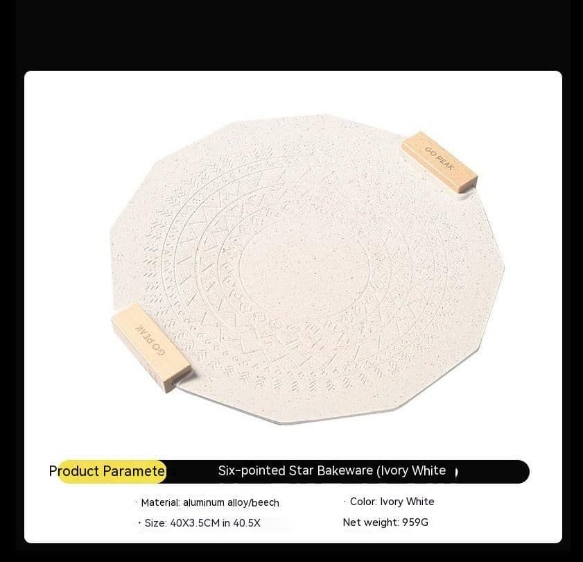 image-Outdoor Portable Non-stick Smoke-free Six-pointed Star Baking Tray