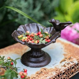image-European-style Retro Iron Art Candlestick Bird Food Pot Gardening Decoration Ornaments