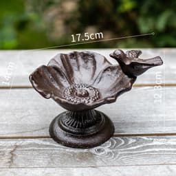 image-European-style Retro Iron Art Candlestick Bird Food Pot Gardening Decoration Ornaments