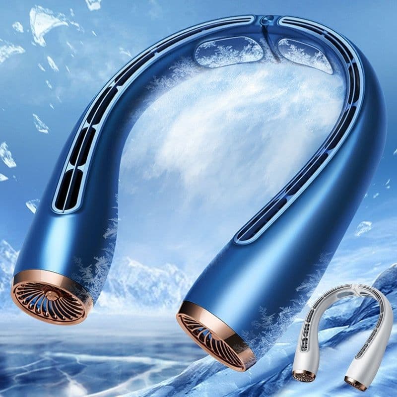 image-Summer Fan Portable Little Fan Charging Mute Bladeless Wall Mounted Air Conditioner Neck Hanging Neck Refrigeration Outdoor