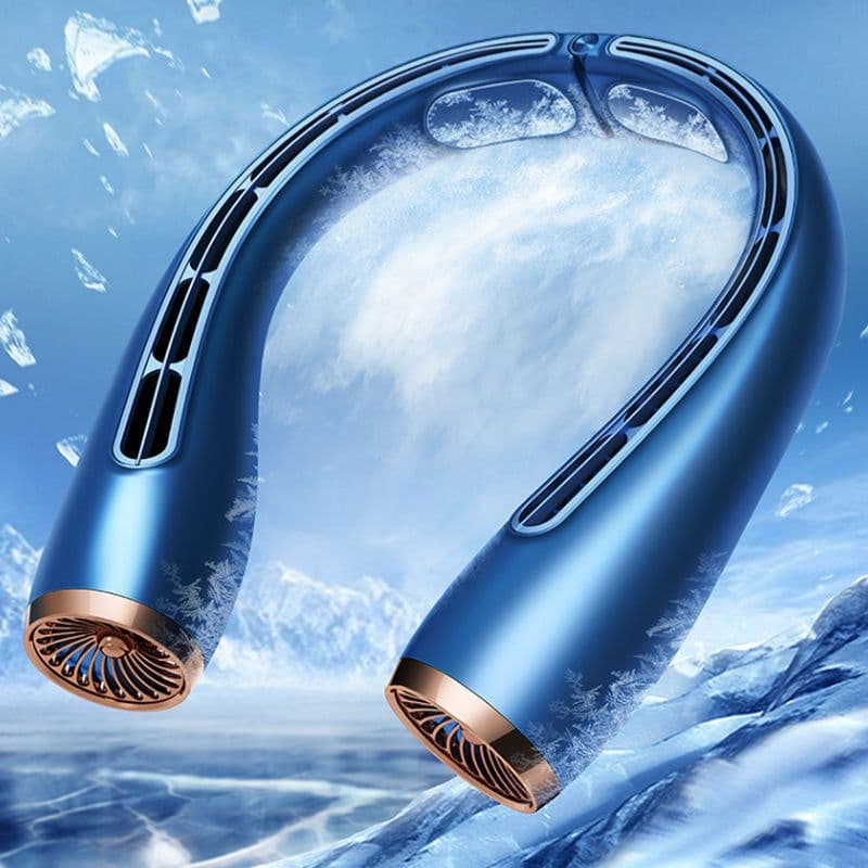 image-Summer Fan Portable Little Fan Charging Mute Bladeless Wall Mounted Air Conditioner Neck Hanging Neck Refrigeration Outdoor
