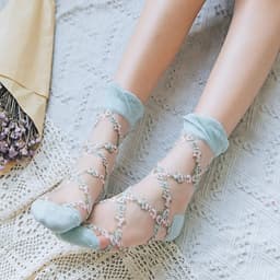 image-Korean Thin Glass Stockings Transparent Crystal Stockings