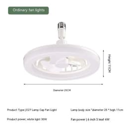 image-Remote Control E27 Screw Adjustable Light Bedroom Aromatherapy Small Fan Lamp