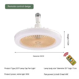 image-Remote Control E27 Screw Adjustable Light Bedroom Aromatherapy Small Fan Lamp