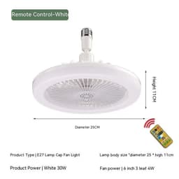 image-Remote Control E27 Screw Adjustable Light Bedroom Aromatherapy Small Fan Lamp