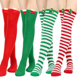 image-Christmas Doll Over-the-knee Stockings