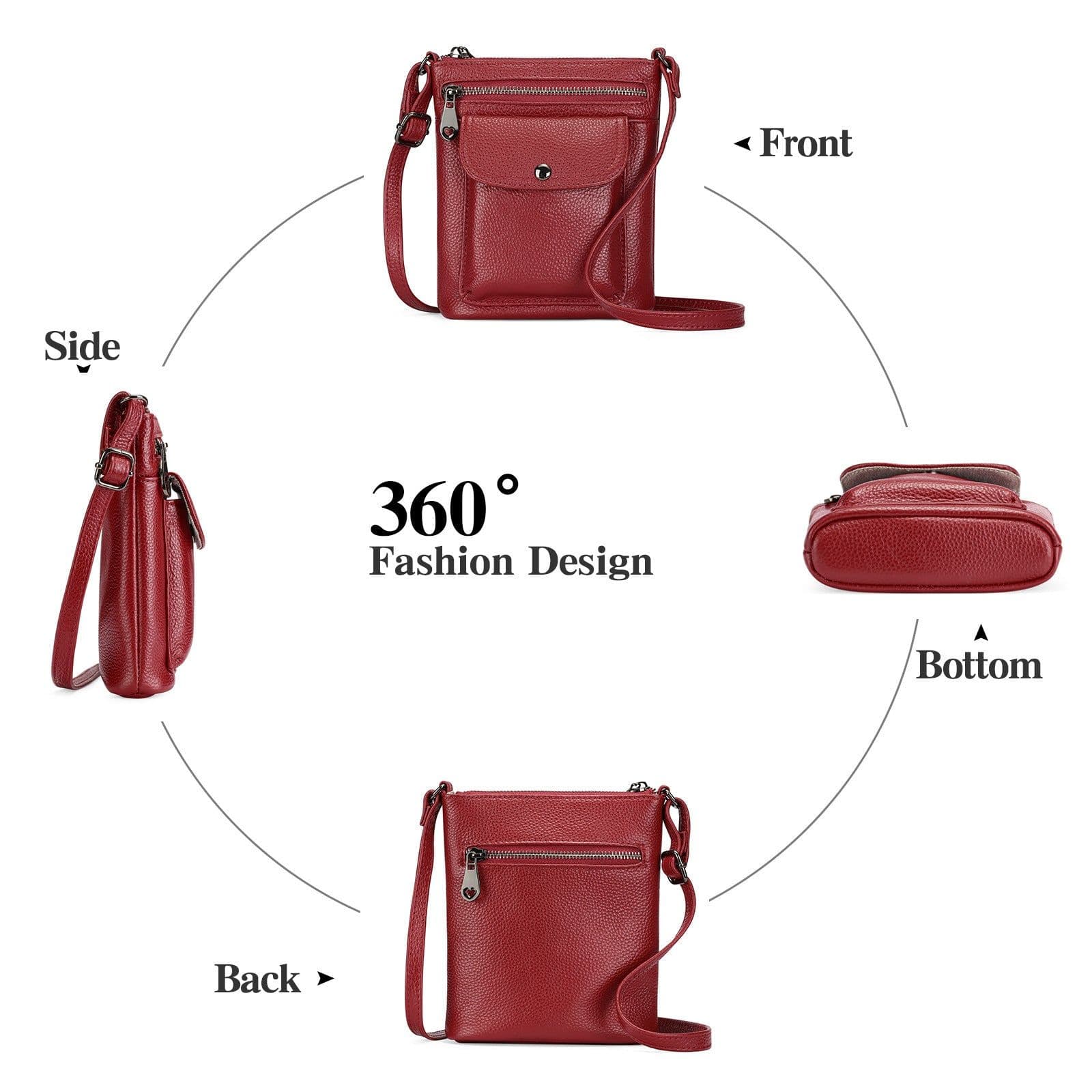 image-Large Capacity First Layer Cowhide Casual Women
