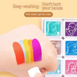 image-Washable Non-toxic Kindergarten Paint Hand Palm Painting Stamp Pad Graffiti Painting Toy