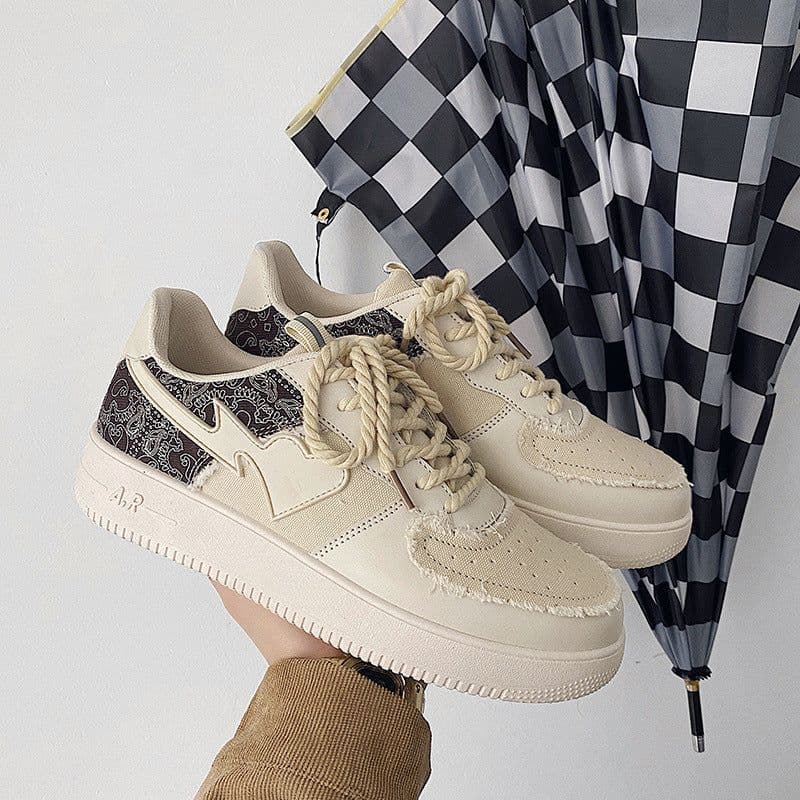 image-Men's Casual Sneakers Air Force No 1 White Shoes Youth Student Trendy Sneakers