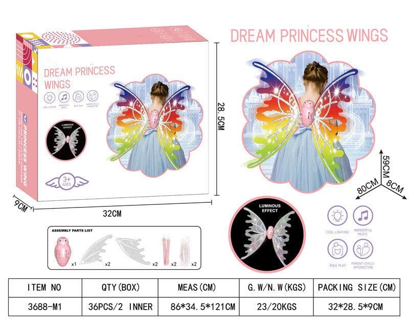 image-Girls Electrical Butterfly Wings With Lights Glowing Shiny Dress Up Moving Fairy Wings For Birthday Wedding Christmas Halloween