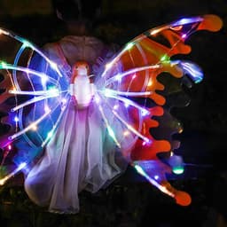 image-Girls Electrical Butterfly Wings With Lights Glowing Shiny Dress Up Moving Fairy Wings For Birthday Wedding Christmas Halloween