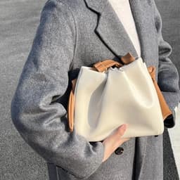 image-Women's Fashion Color Contrast Shoulder Messenger Cloud Bag