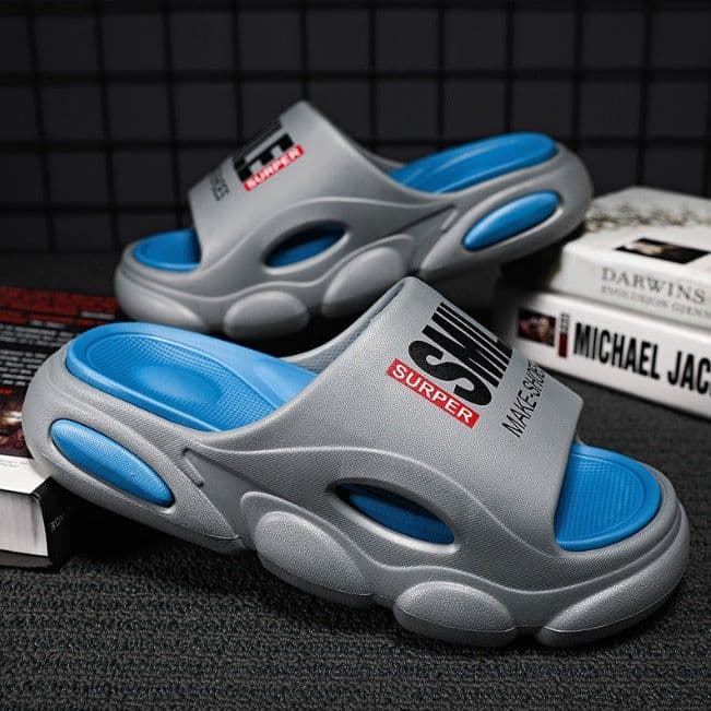 image-Couple Slippers Summer Outdoor Sandals Peep Toe Beach Men's Shoes