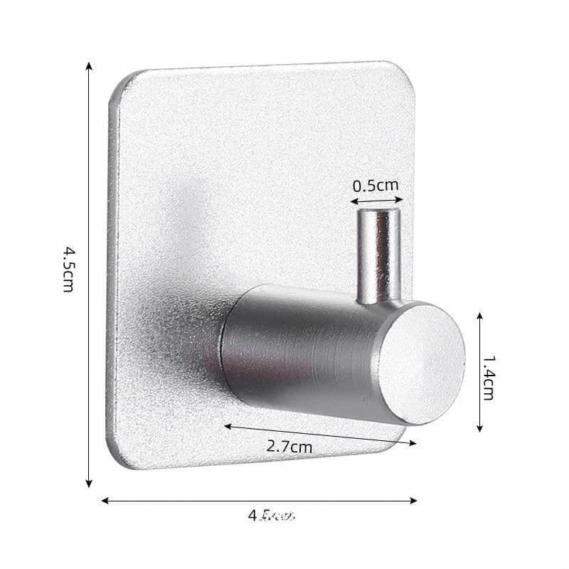 image-Nail-free Stainless Steel Single Hook Alumimum Hook Towel Self-adhesive Hook Single Hook