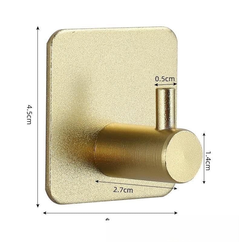 image-Nail-free Stainless Steel Single Hook Alumimum Hook Towel Self-adhesive Hook Single Hook