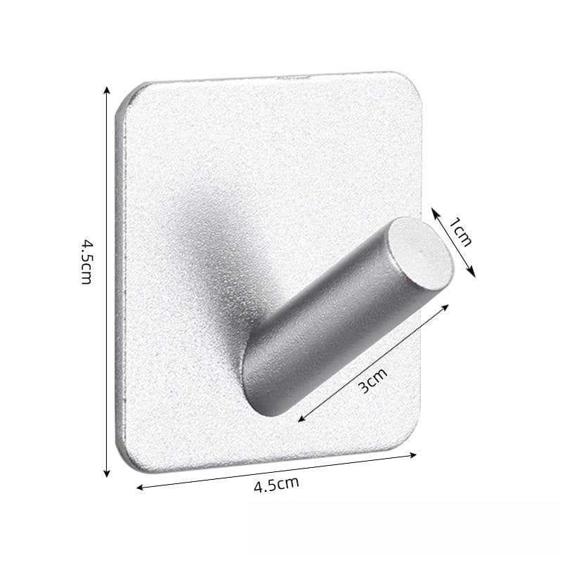 image-Nail-free Stainless Steel Single Hook Alumimum Hook Towel Self-adhesive Hook Single Hook
