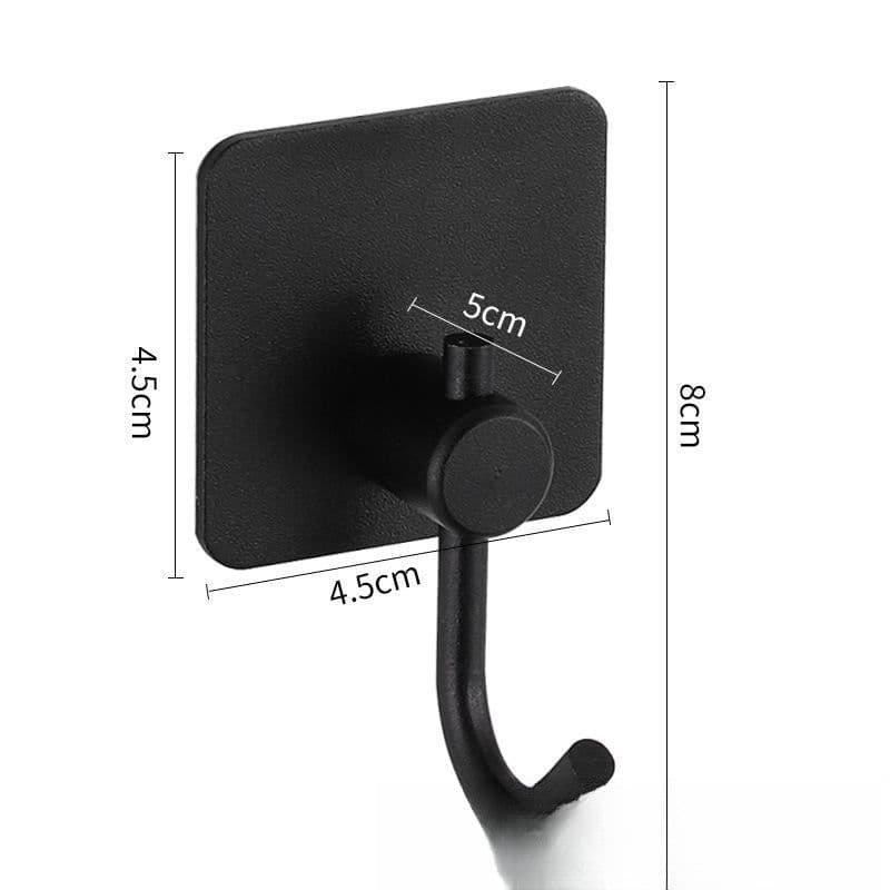 image-Nail-free Stainless Steel Single Hook Alumimum Hook Towel Self-adhesive Hook Single Hook