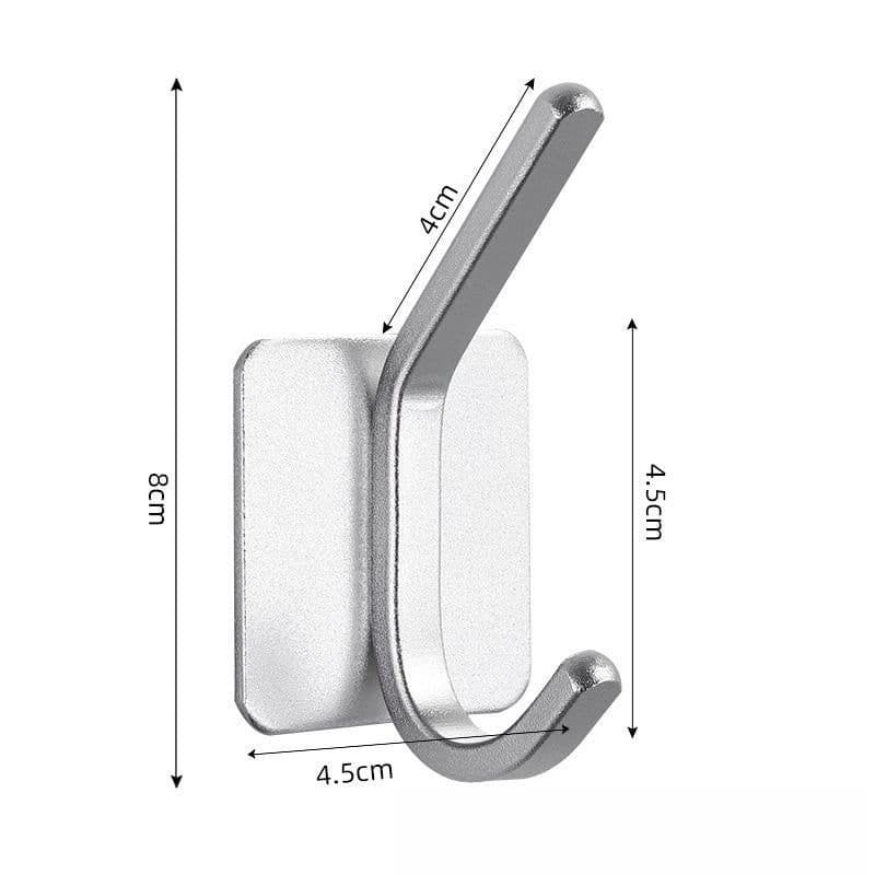 image-Nail-free Stainless Steel Single Hook Alumimum Hook Towel Self-adhesive Hook Single Hook