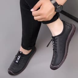 image-Men's Leather Business Casual Shoes