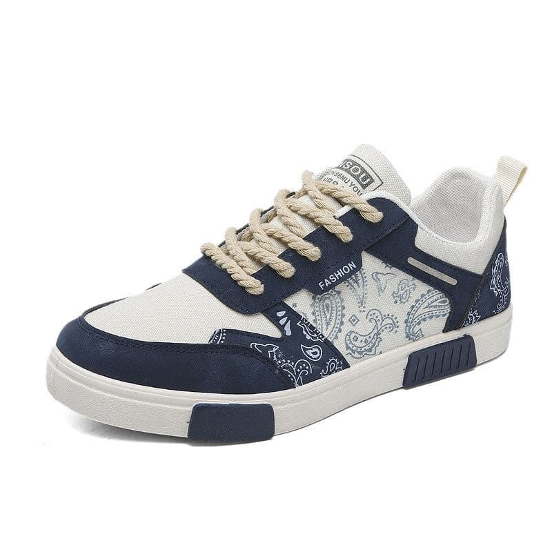 image-Men's New Paisley Low Top Canvas Sneakers