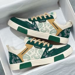 image-Men's New Paisley Low Top Canvas Sneakers