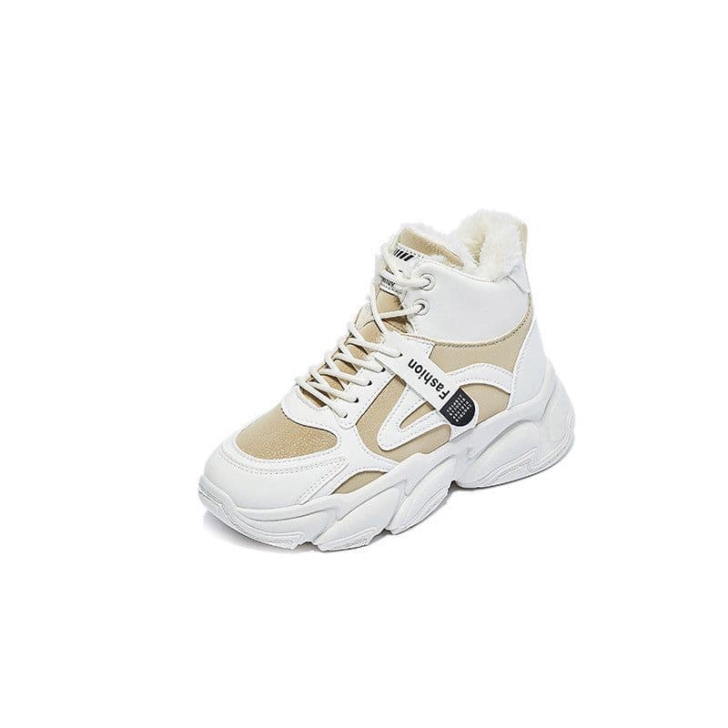 image-Fleece-lined Clunky Sneaker Women's Warm High Top Sneakers