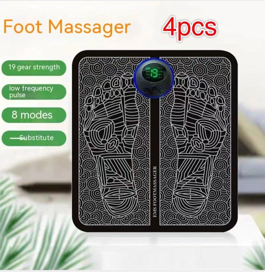 image-EMS Foot Massager Pad Portable Electric Muscle Stimulation Massage Mat Improve Blood Circulation Relief Pain Relax Feet