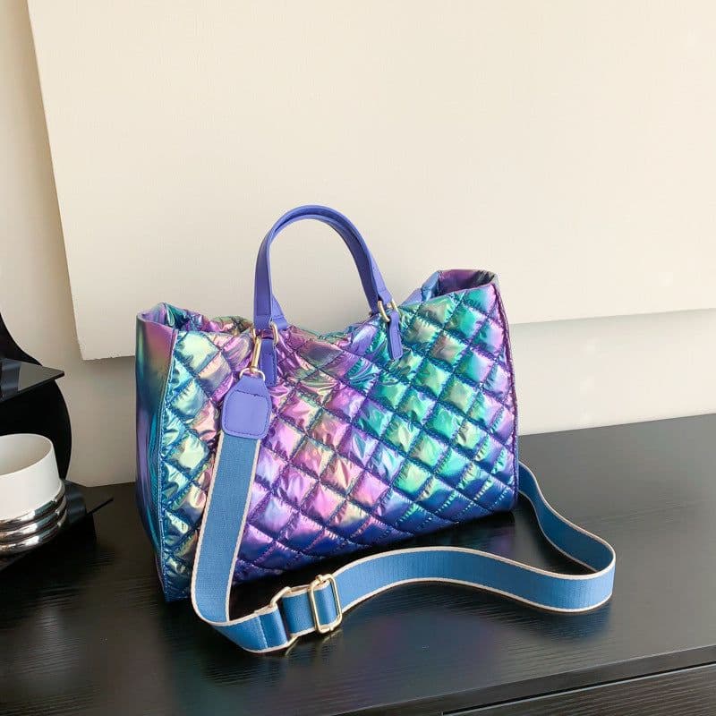 image-Women's Colorful Large Capacity Diamond Embroidery Thread Handbag