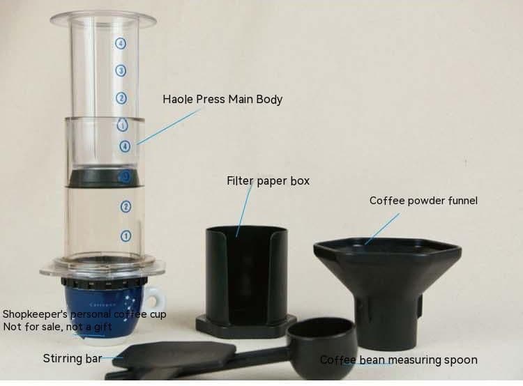 image-Portable Manual French Press Coffee Machine With 350 Pieces Of Coffee Filter Paper