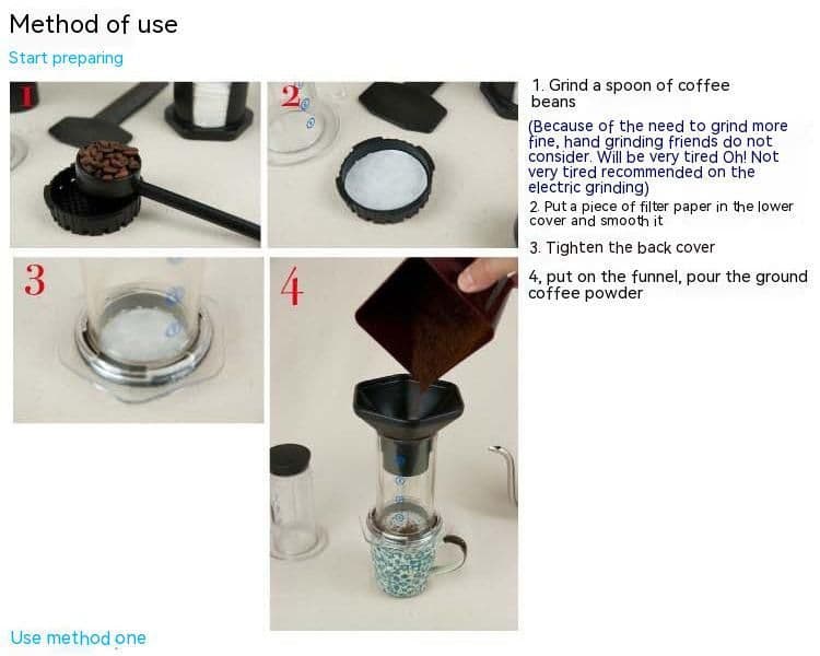 image-Portable Manual French Press Coffee Machine With 350 Pieces Of Coffee Filter Paper