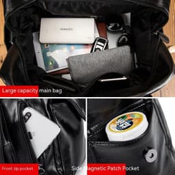 image-Men's Fashion Casual Solid Color Travel Handbag