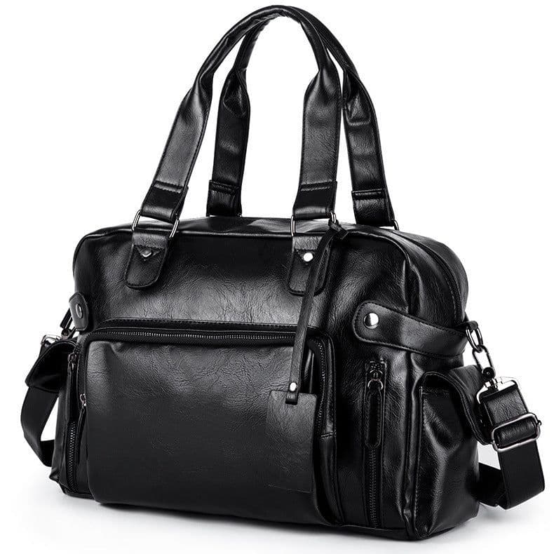 image-Men's Fashion Casual Solid Color Travel Handbag