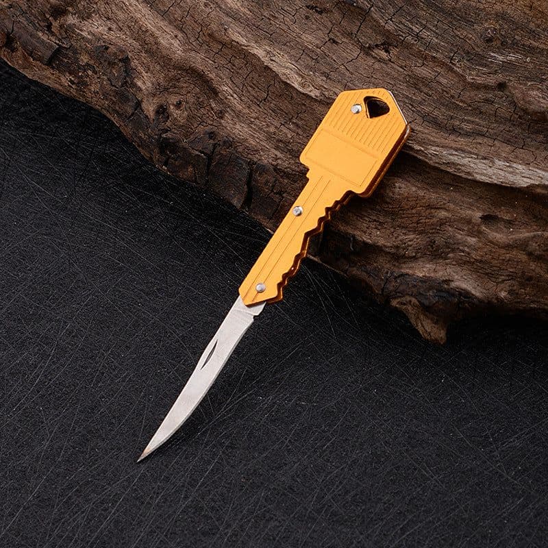 image-Gang Head Worker Aluminum Key Knife Folding Knife Mini Foldable Portable Knife Outdoor Multi-functional Fruit Knife Stainless Steel Knife