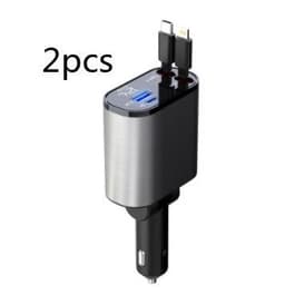 image-Metal Car Charger 100W Super Fast Charging Car Cigarette Lighter USB And TYPE-C Adapter