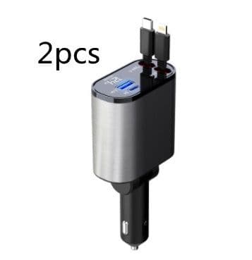image-Metal Car Charger 100W Super Fast Charging Car Cigarette Lighter USB And TYPE-C Adapter